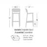 Стул пластиковый полубарный Nuta Stool 68 485х470х920 мм