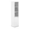 AG.209.WH.WH.WH.GL.L / Шкаф 5 ур. 400х400х1833 со стеклом / корпус: белый, топ/дно: белый, фасады: белый, стекло