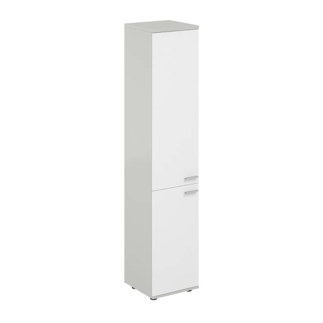 SG.802.SH.WH.WH.L / Шкаф высокий 400х400х1955, з.ст HDF, левый / корпус: серый бархат; фасады: белый