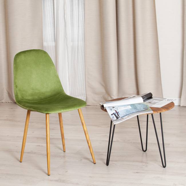 Стул Бриз/Breeze (мод.4724)/2 шт. в упаковке велюр/металл, Green (зеленый) HLR54 / натуральный, 44 х 53 х 87 см (Комплект из 2 шт.) зеленый велюр/металл