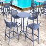 Стол пластиковый барный Octopus Bar темно-серый Ø600х1080 мм