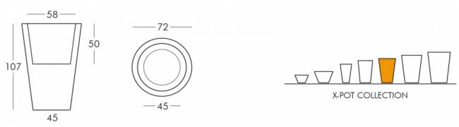 Кашпо пластиковое X-Pot Standard Ø720х1070 мм Кашпо пластиковое X-Pot Standard Ø720х1070 мм